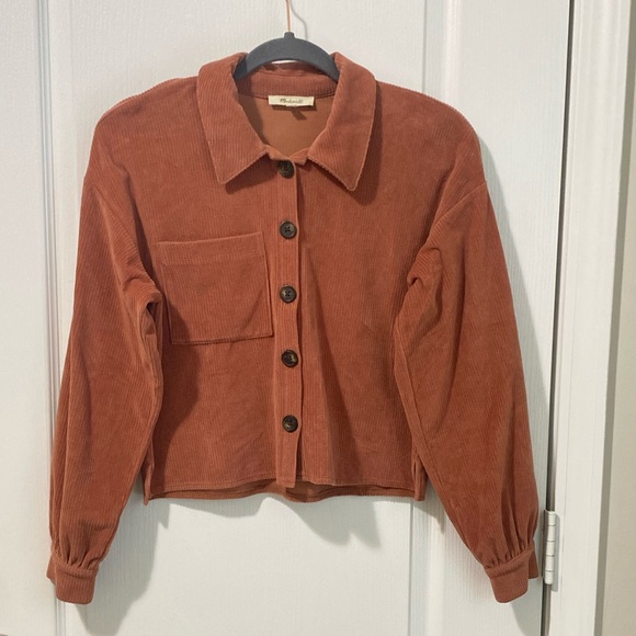 Madewell Knit Corduroy Crop Shirt Jacket - Picture 6 of 10